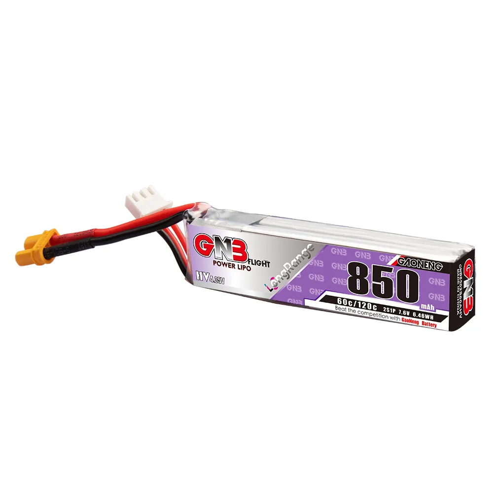 ガオネン GNB リポバッテリー 850mAh 2S 7.6 - Drone Kit Fpv のレビューと価格