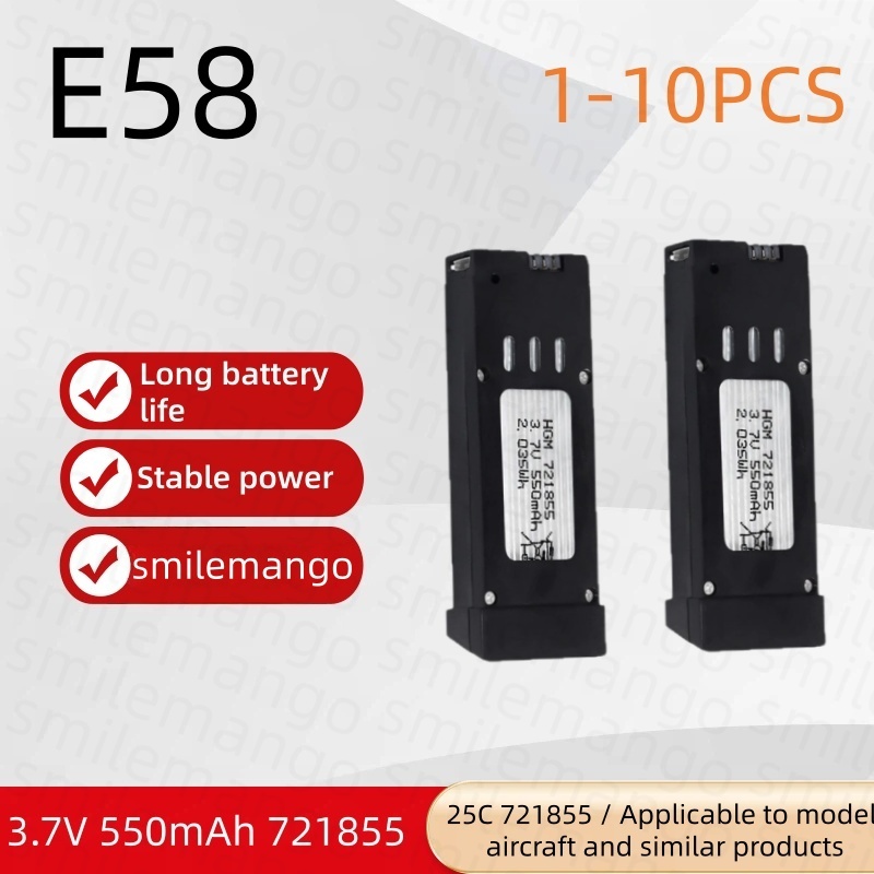 1-10 個 3.7V 550mAh RC ドローンリチウム - Eachine Drone E58 のレビューと価格